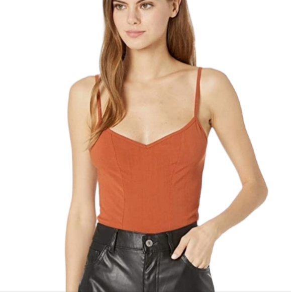 Free People NEW Last Rose Bodysuit Amber Coral Medium - Picture 2 of 11